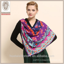 Геометрический контрастный цвет 100% шерстяной шарф 2014 женский зимний шарф